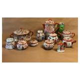 Hand Painted Japanese Dishes With Lids Lot