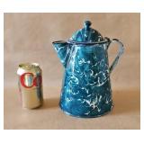 Chrysolite Green Swirl Graniteware Coffee Pot