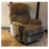 Upholstered Rocker Recliner Dark Tan Chair 37W