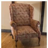 Queen Anne French Provincial Wingback Chair Red