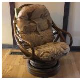 Rattan, Wicker, Bamboo Swivel Rocker, Boho-Chic