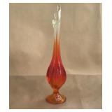 Viking Glass Orange Swag Bud Vase 11ï¿½