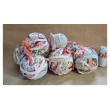 9 - Approx. 5 1/2" and Smaller Solid Rag Balls