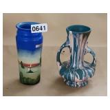 Navajo Two Handled Pottery Vase Dated Aug 29,