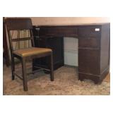 Art Deco Desk and Chair 42L 20D 29H