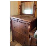 Six-Drawer Dresser w/ Mirror W35 H68 D21