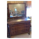 Five-Drawer Dresser w/ MirrorW44 H67 D23