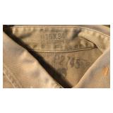 WWII Military Fatigues Button Fly Pants and Shirt