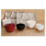 Ceramic Everyday Bowls 2 Metal Mess Plates