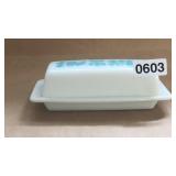 Pyrex Amish Blue Butter Print Butter Dish