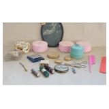 Vintage Makeup Lot COTY Revlon Bobby Pin Holder