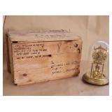 Lundo Table Clock Glass Dome Original Wooden