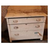 Solid Wood Painted Antique Dresser 3 Drawer