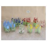 Juice Glasses Floral Designs 18 Glasses