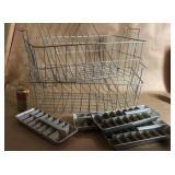 Freezer Baskets Metal Ice Cube Tray Lot