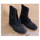DURATEX FELT BLACK MILITARY BOOTS WWII ERA Size