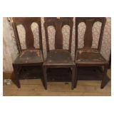 Antique Chairs 5 T-back and Farm Chair (6 total)