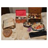 Vintage Patterns Buttons Sewing Boxes Lace Pieces