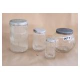 Hoosier Cabinet Glass Canister Spice Jar