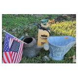 Galvanized Watering Can Bucket Ground Work Pump