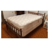 Turned Wood Queen Size Bed & Bedding