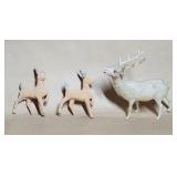 Christmas Felt Reindeer Vintage Plastic Japan