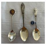 Sterling Souvenir Spoons (3) 25.9g and 4 other