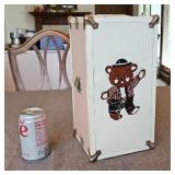 1950s Cass Toys Teddy Bear Metal Doll Trunk