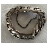 85.5g Mexico Silver Bracelet Cuban Curb