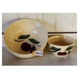 Watt Pottery Bowls (Crack in Large Bowl)