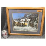 1994 Winter Sleigh Lighted House Print
