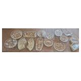 Clear Glass Lot Candy Nut Dishes Scalloped Edge