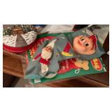 Vintage Pixie Stocking Christmas Santa