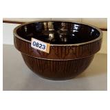 Brown Salt Glaze Stoneware Picket Fence Crock