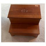 Cherry Step Stool Storage Box 22W 16H