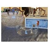 Glass Food Drink Lot Large Plastic Punch Bowl