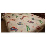 Vintage Grumman Aviation Airplane Blanket 86" x