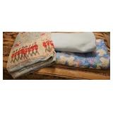 Vintage Blues Lot Printed Patchwork Quilt Soldier