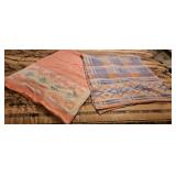 Two Small Vintage Reversible Blankets