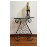 Metal Glass Wine Rack Top Hall Table 23W 10D 28H