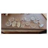 Clear Glass Lot Candy Nut Dishes Scalloped Edge