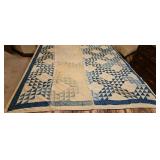 Blue White Tied Quilt for Pillows DIY Projects 60"