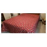 Handmade Quilt Maroon & Paisley Shown on Queen