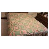 Pink & Green Rob Peter to Pay Paul Quilt Top 83"