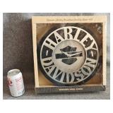 NIB Harley Davidson Bulova Wood Wall Clock