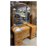Art Deco Waterfall Vanity with Mirror Excellent