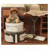 Disney Hat Box Wire Display and Victorian Bear