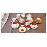 Nortitake China 6 Cup Saucer Set Lefton 6 Cup