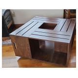 Crate Like Coffee Table on Wheels 31.25W x 31.25L