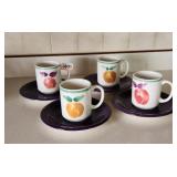 Furio Made in Italy 4 Mugs 4-6" Plates